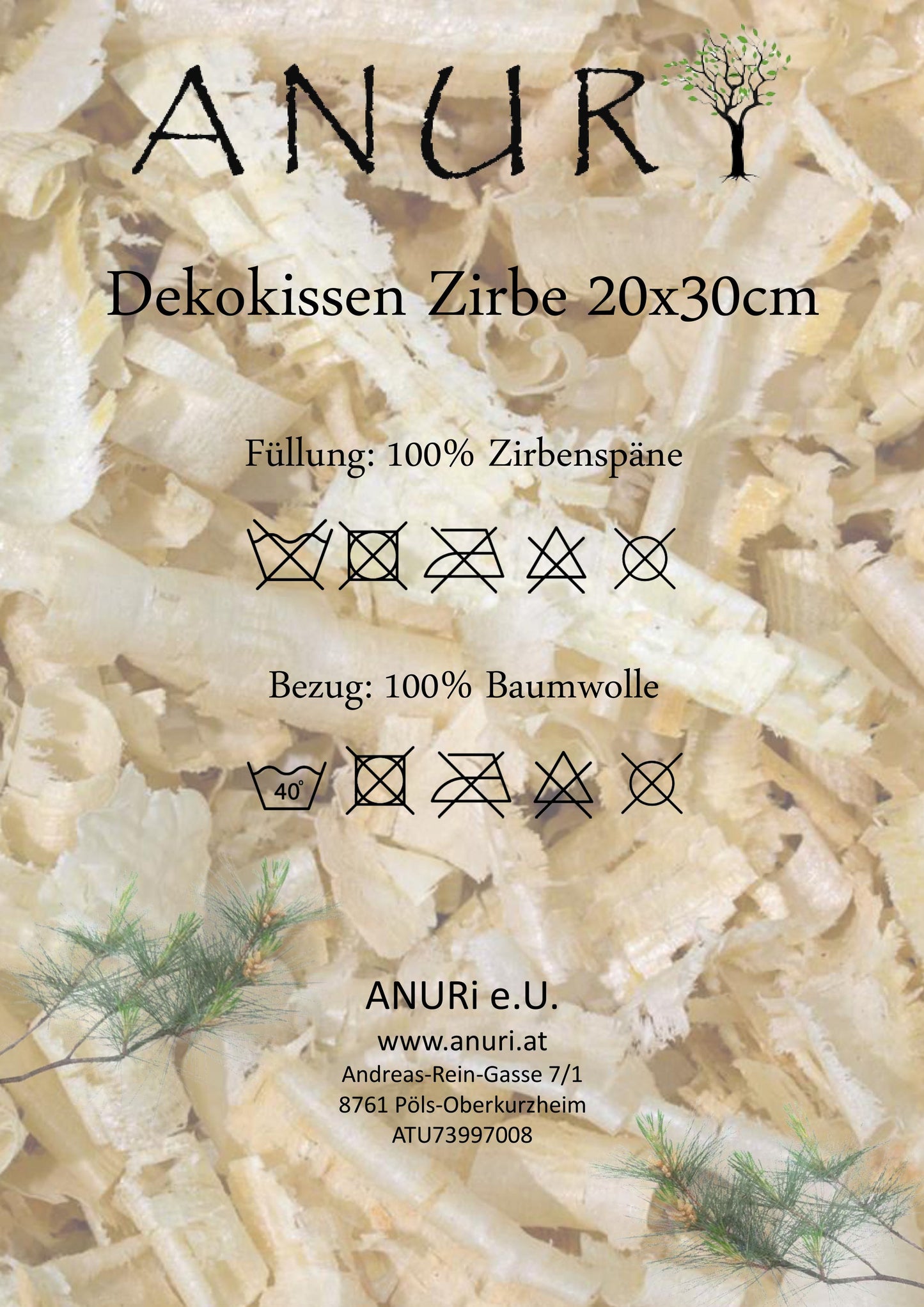 Deko Zirbenkissen – gefüllt mit Zirbenflocken aus Österreich